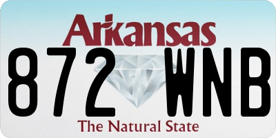 AR license plate 872WNB