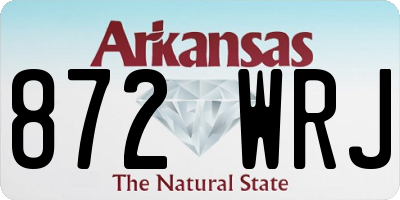 AR license plate 872WRJ