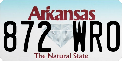 AR license plate 872WRO