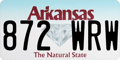 AR license plate 872WRW