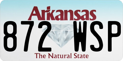AR license plate 872WSP