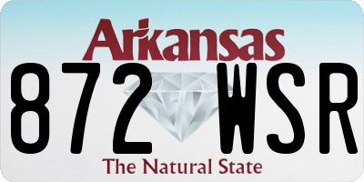 AR license plate 872WSR