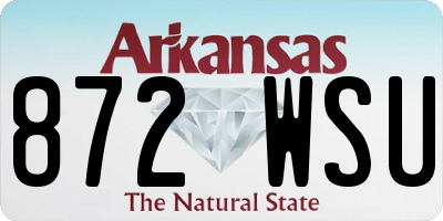 AR license plate 872WSU