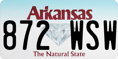 AR license plate 872WSW