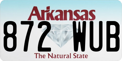 AR license plate 872WUB