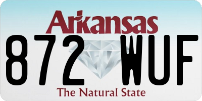 AR license plate 872WUF