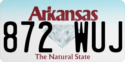 AR license plate 872WUJ