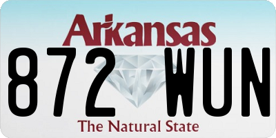 AR license plate 872WUN