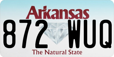 AR license plate 872WUQ