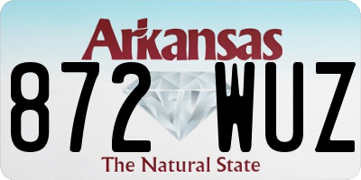 AR license plate 872WUZ