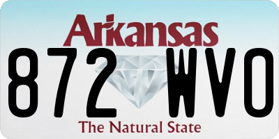 AR license plate 872WVO