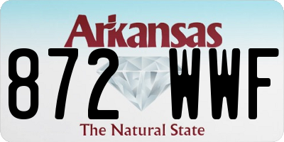 AR license plate 872WWF