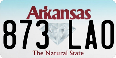 AR license plate 873LAO