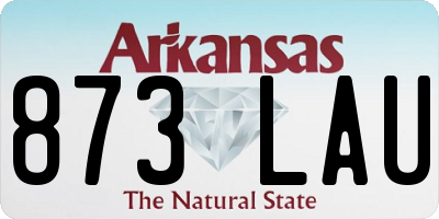 AR license plate 873LAU
