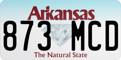 AR license plate 873MCD