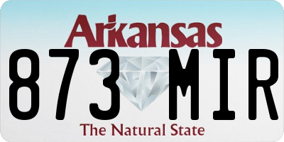 AR license plate 873MIR