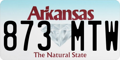AR license plate 873MTW