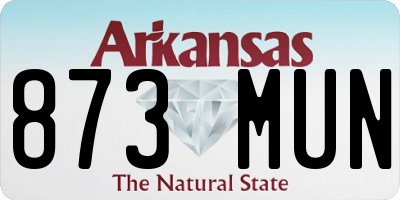 AR license plate 873MUN