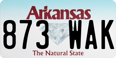 AR license plate 873WAK