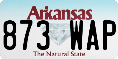 AR license plate 873WAP