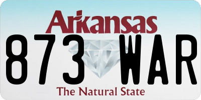AR license plate 873WAR