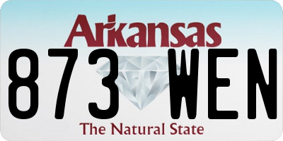 AR license plate 873WEN