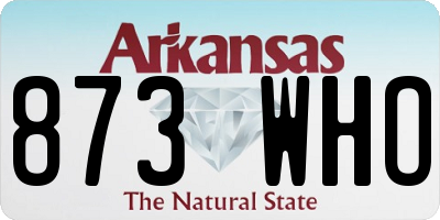 AR license plate 873WHO