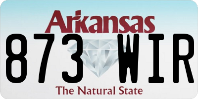 AR license plate 873WIR