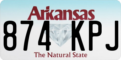 AR license plate 874KPJ