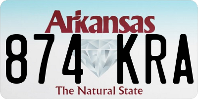AR license plate 874KRA