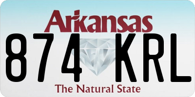 AR license plate 874KRL