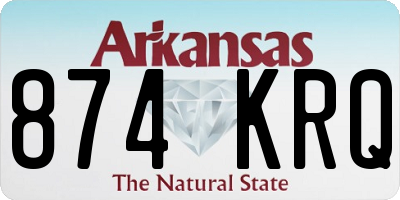 AR license plate 874KRQ