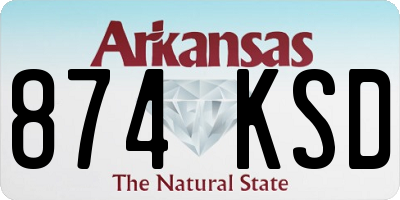 AR license plate 874KSD