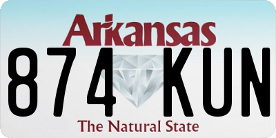 AR license plate 874KUN