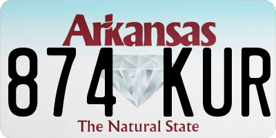AR license plate 874KUR