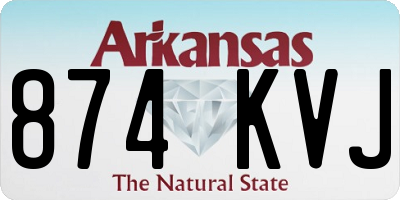 AR license plate 874KVJ
