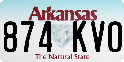 AR license plate 874KVO