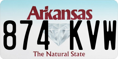 AR license plate 874KVW