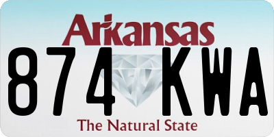 AR license plate 874KWA
