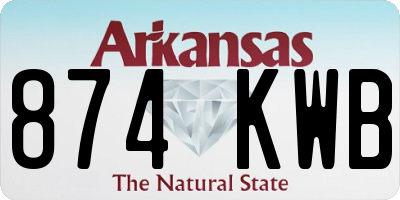 AR license plate 874KWB