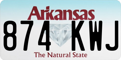 AR license plate 874KWJ