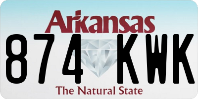 AR license plate 874KWK