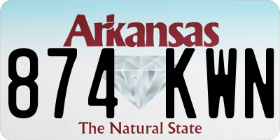 AR license plate 874KWN