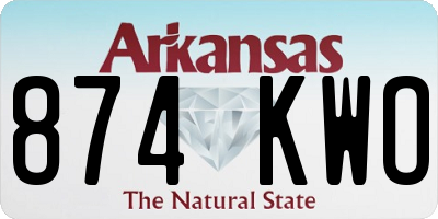 AR license plate 874KWO
