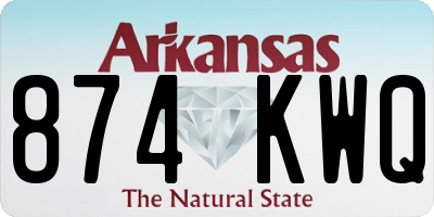 AR license plate 874KWQ