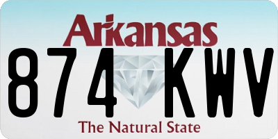 AR license plate 874KWV