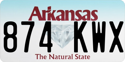 AR license plate 874KWX