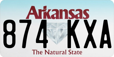 AR license plate 874KXA