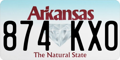 AR license plate 874KXO