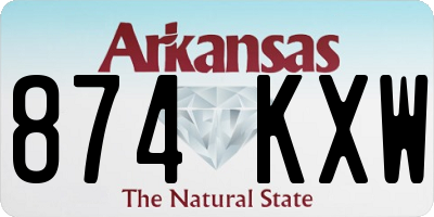 AR license plate 874KXW
